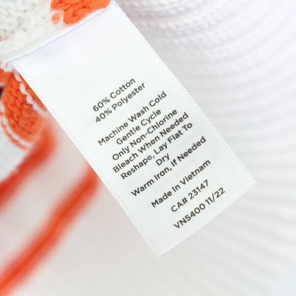 Talbots Johnny Collar Striped Knit Sweater White Orange 2x - Picture 5 of 9